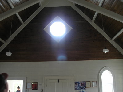 Back view of inside of Cottrell`s Cove United Church